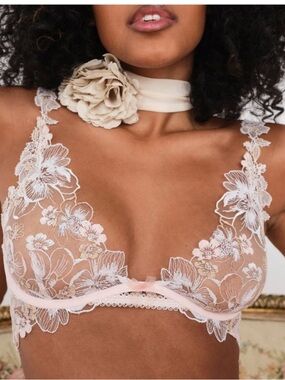 For Love and Lemons Mae Floral Lace Underwire Bra 36 D